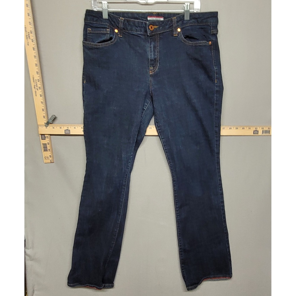 Tommy Hilfiger Womens Dark Wash Bootcut Denim Jeans Size 12R Blue 1A67637718